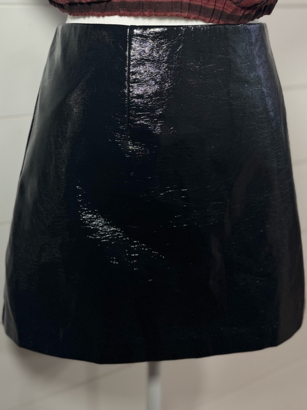 Abercrombie & Fitch Black Vegan Leather Mini Skirt L